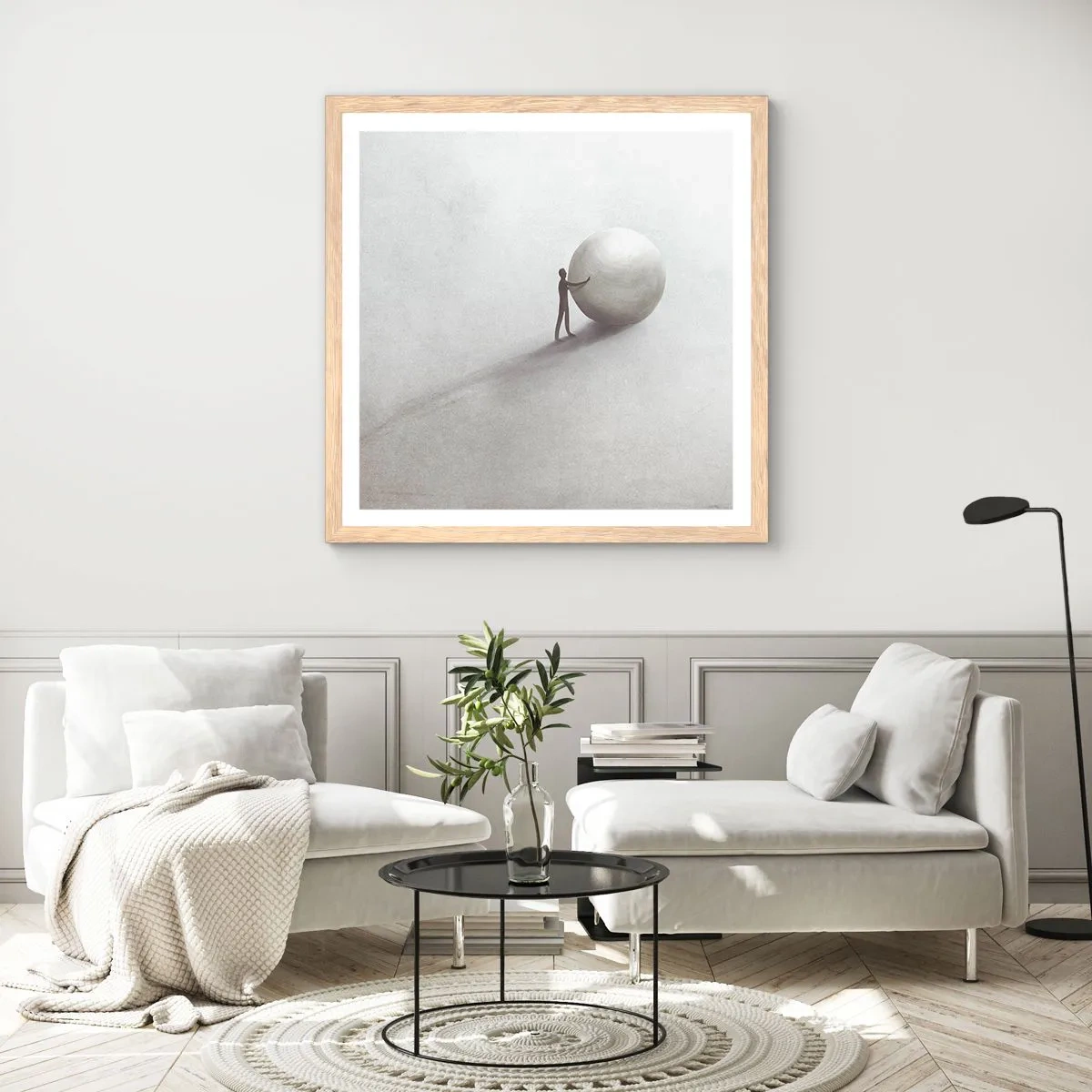 Een poster in een licht eiken lijst - Het spel van het leven - 40x40 cm