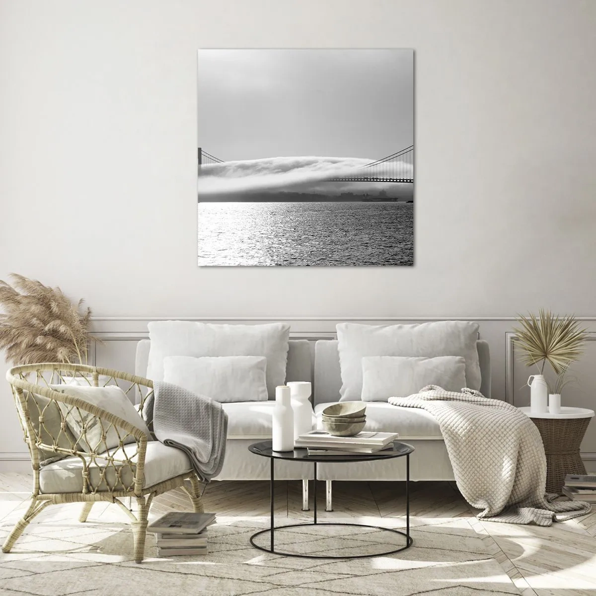 Schilderen op glas - Vaar door de Golden Gates - 60x60 cm