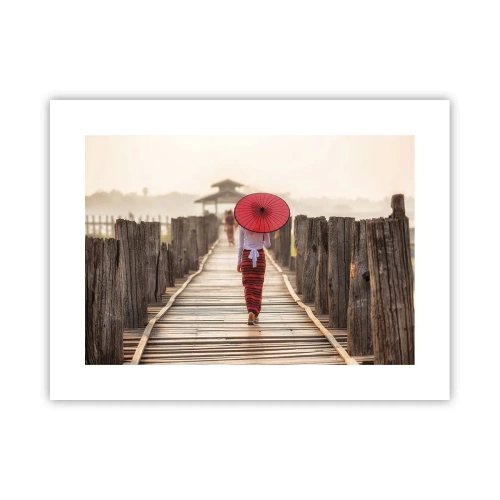 Poster - Op de oude brug - 40x30 cm