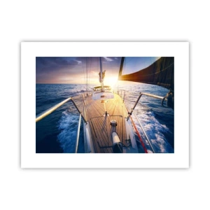 Poster - Lopend op de golven - 40x30 cm