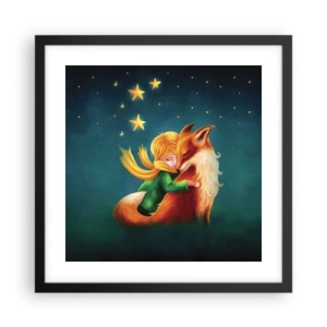 Poster in een zwarte lijst - Kleine Prins - 40x40 cm