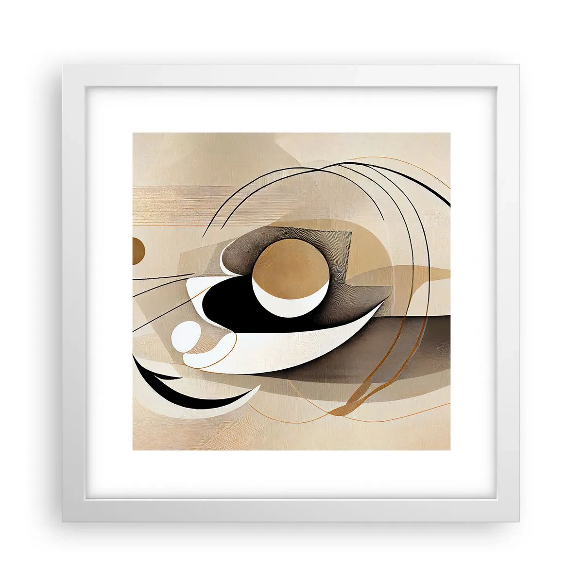 Poster in een witte lijst - Compositie: de essentie van de dingen - 30x30 cm