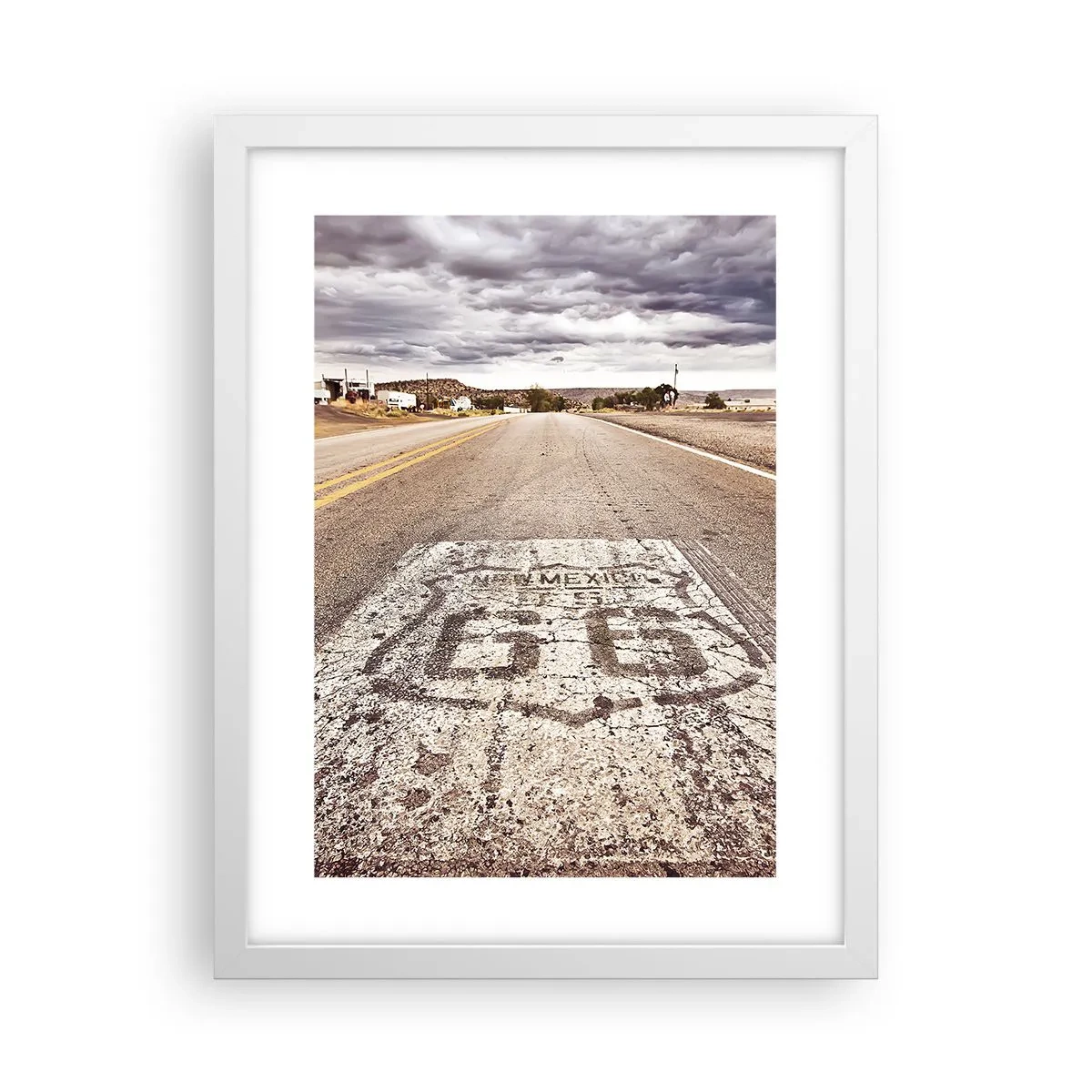 Poster in een witte lijst - Mother Road - een Amerikaanse legende - 30x40 cm