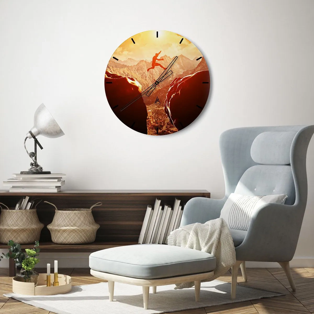 Wandklok - Klok - Grenzen overschrijden - 30x30 cm