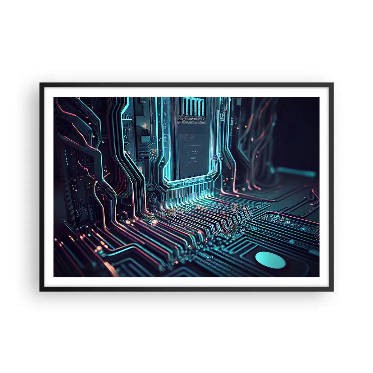 Poster in een zwarte lijst - Ik ben aan het denken… - 100x70 cm