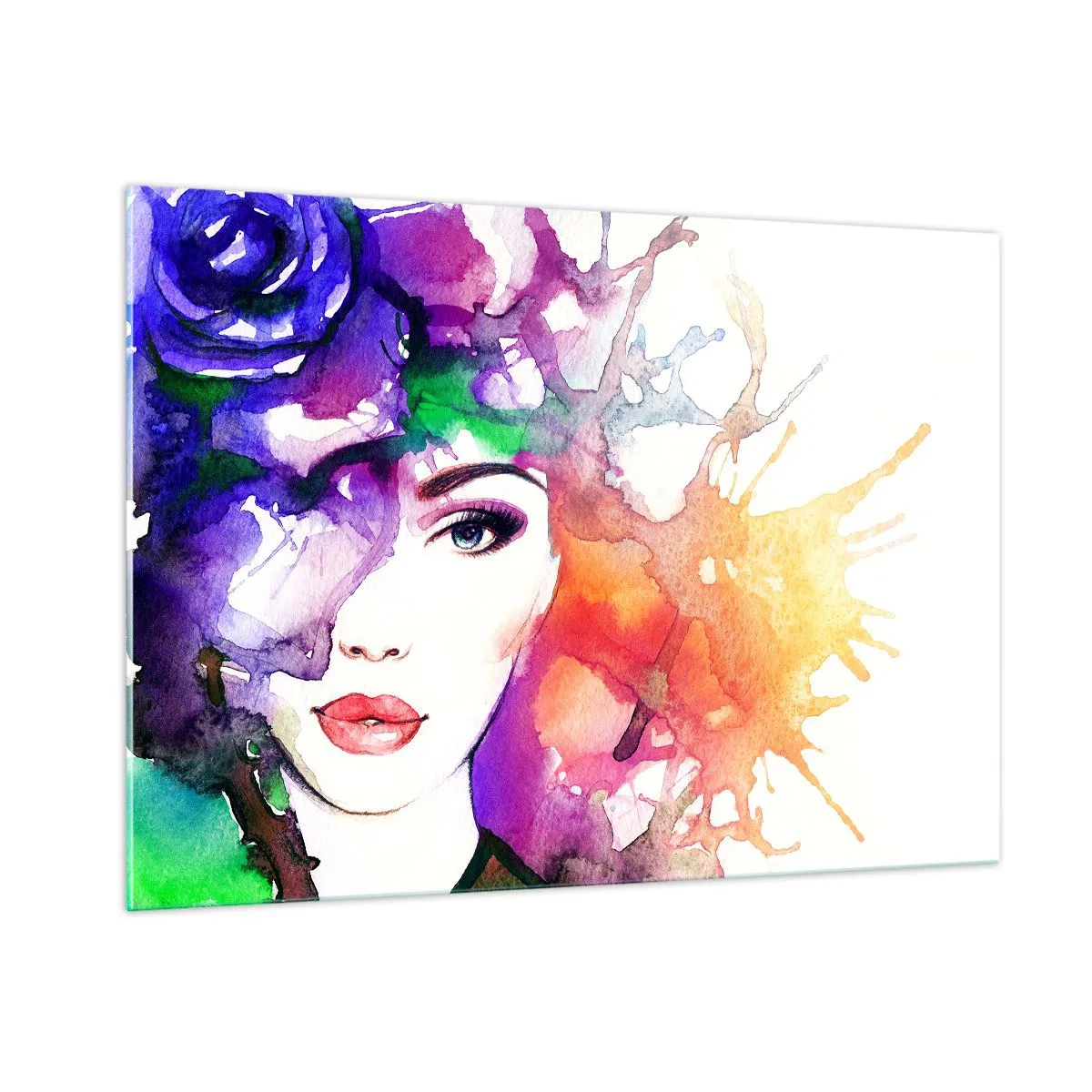 Schilderen op glas - Met hoofd in de wolken - 100x70 cm