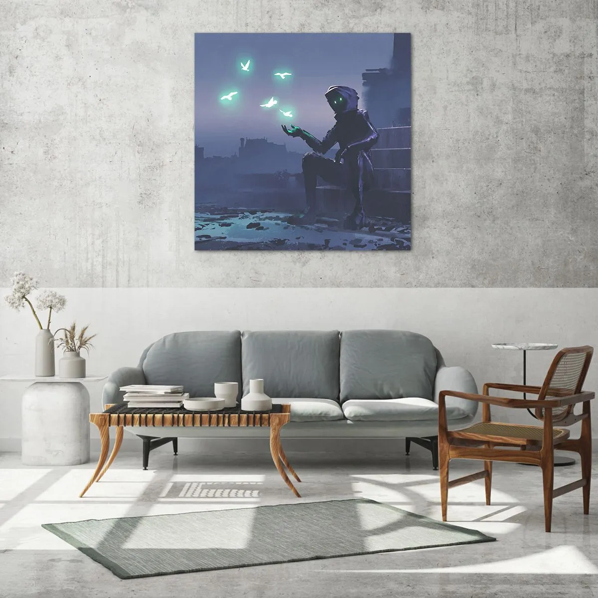 Schilderen op glas - Het leven komt terug - 40x40 cm