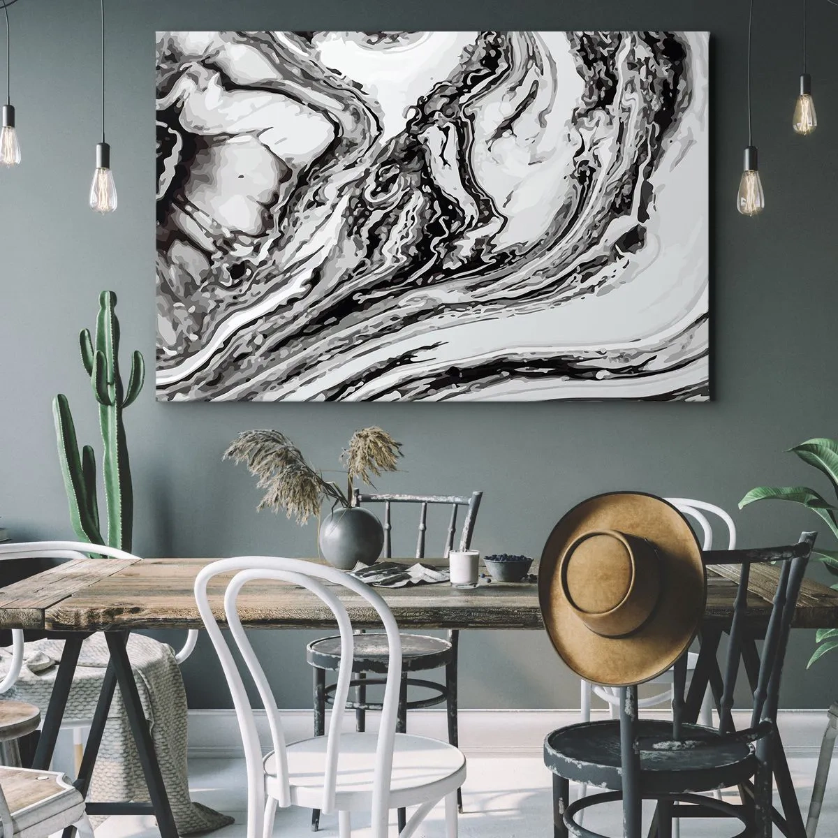 Schilderen op canvas - In het begin was er chaos - 120x80 cm