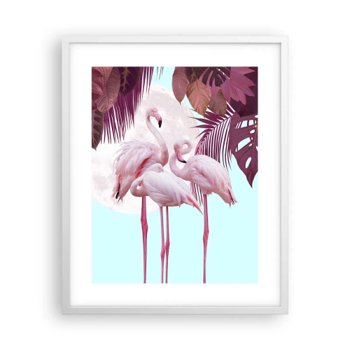 Poster in een witte lijst - Drie vogel genaden - 40x50 cm
