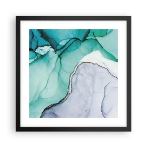 Poster in een zwarte lijst - Een studie in turkoois - 40x40 cm