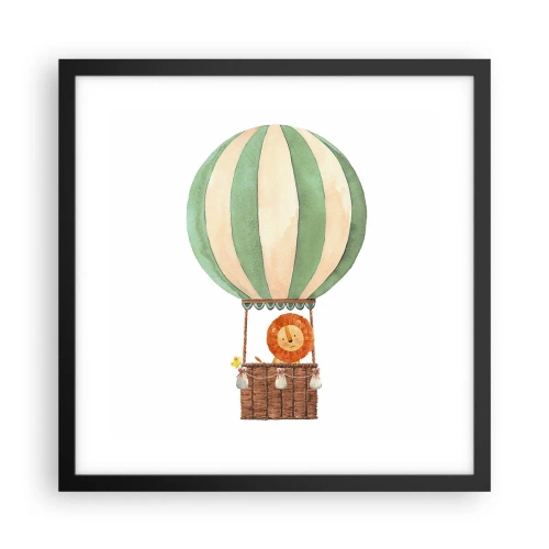 Poster in een zwarte lijst - Leons reizen - 40x40 cm