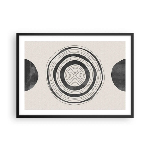Poster in een zwarte lijst - Wat belangrijk is, is wat er tussenin zit - 70x50 cm
