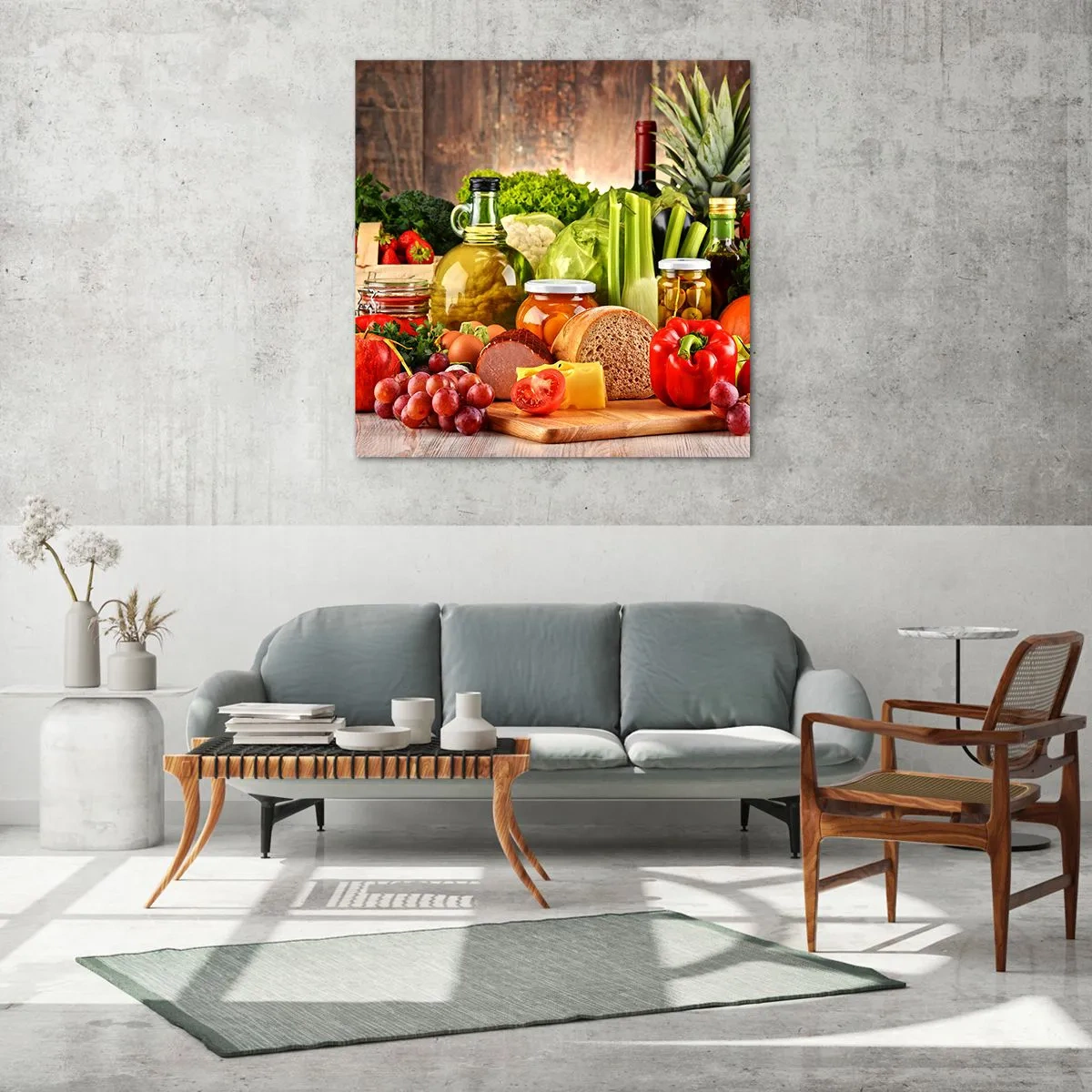 Schilderen op glas - Gerookt, gebakken en gemarineerd - 70x70 cm