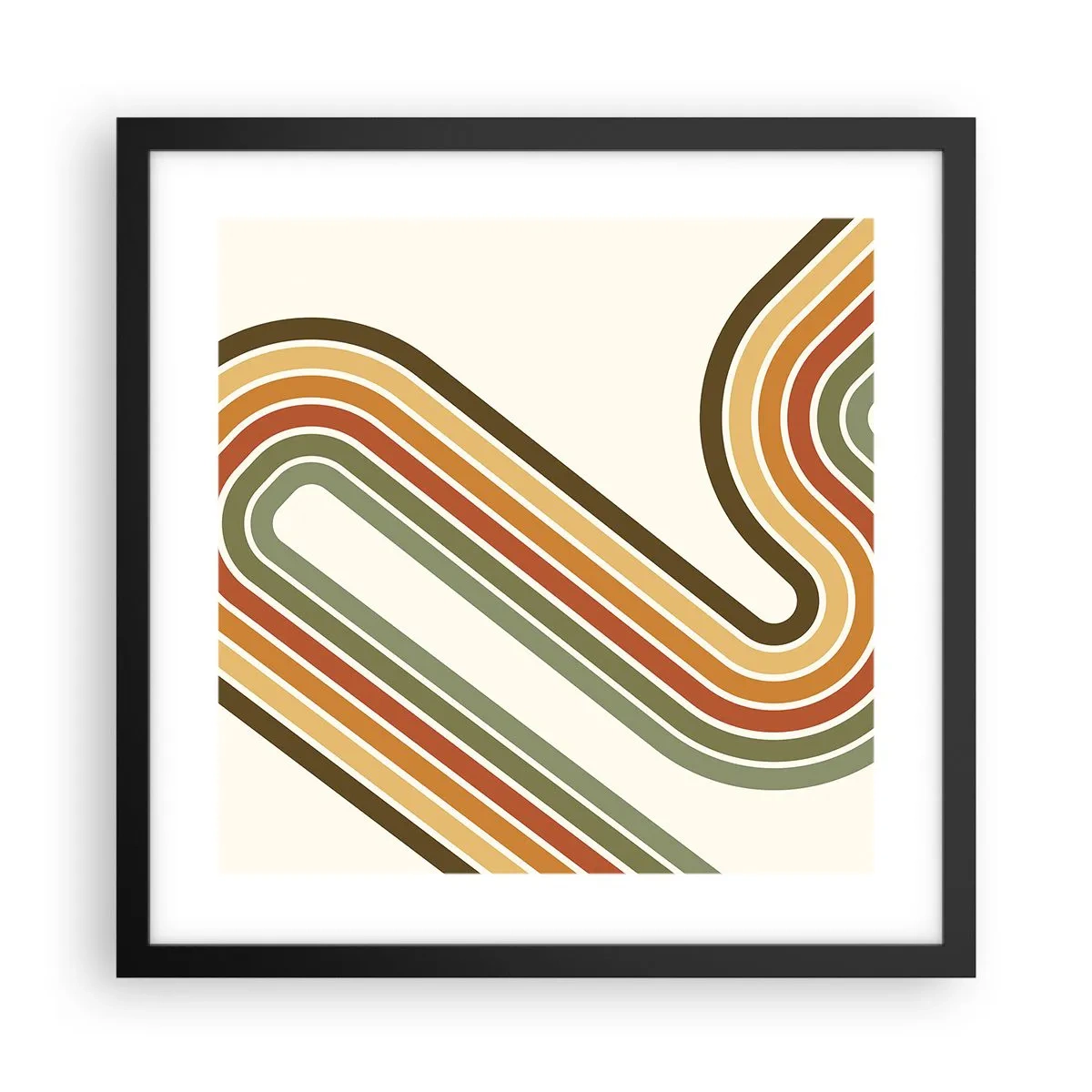 Poster in een zwarte lijst - Zigzag naar het doel - 40x40 cm