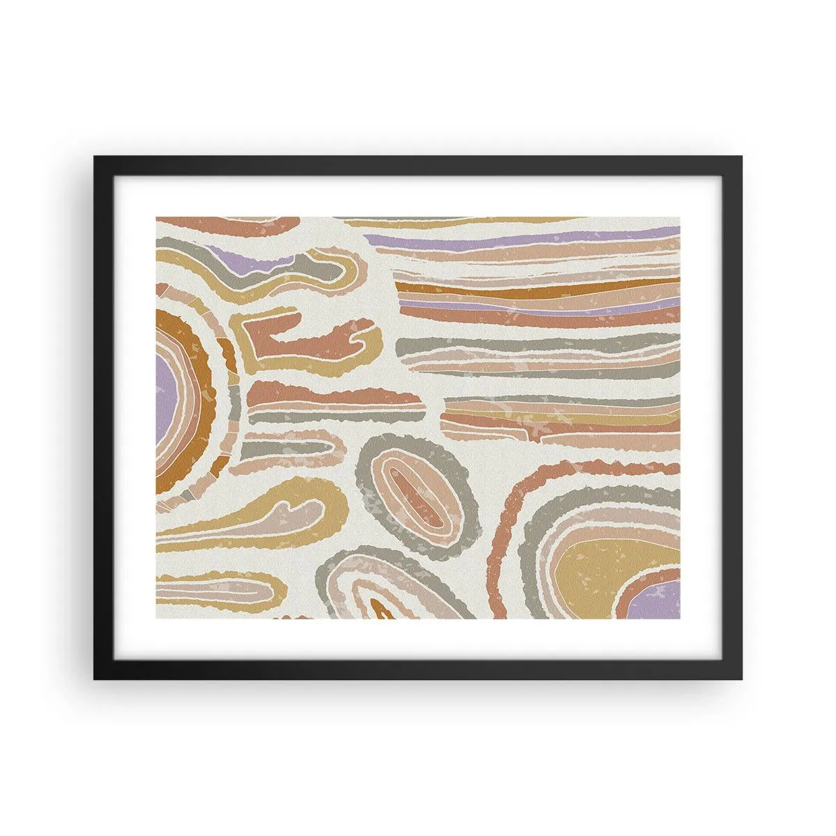 Poster in een zwarte lijst - Kleurrijke doorsneden - 50x40 cm