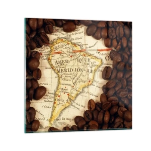 Schilderen op glas - Waar komt de beste koffie vandaan? - 30x30 cm