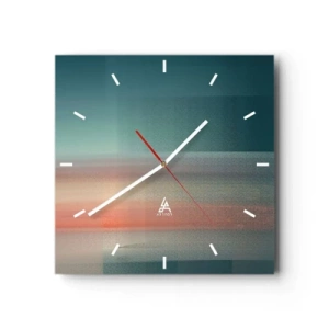 Wandklok - Klok - Abstractie: golven van licht - 40x40 cm