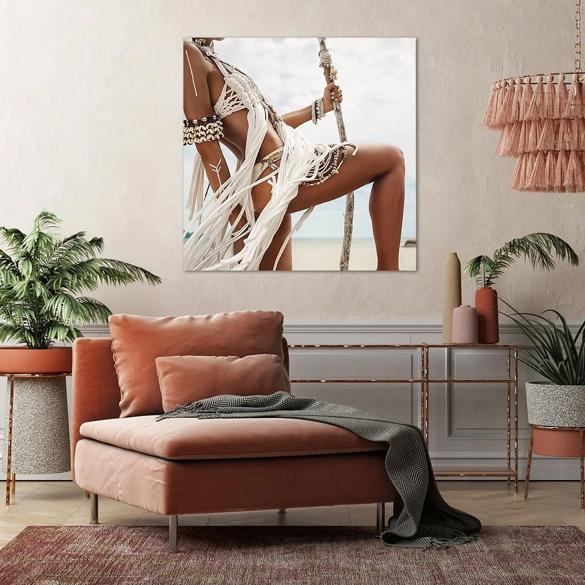 Schilderen op canvas - Een priesteres van de zon - 30x30 cm