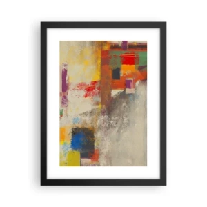Poster in een zwarte lijst - Kleur geometrie - 30x40 cm