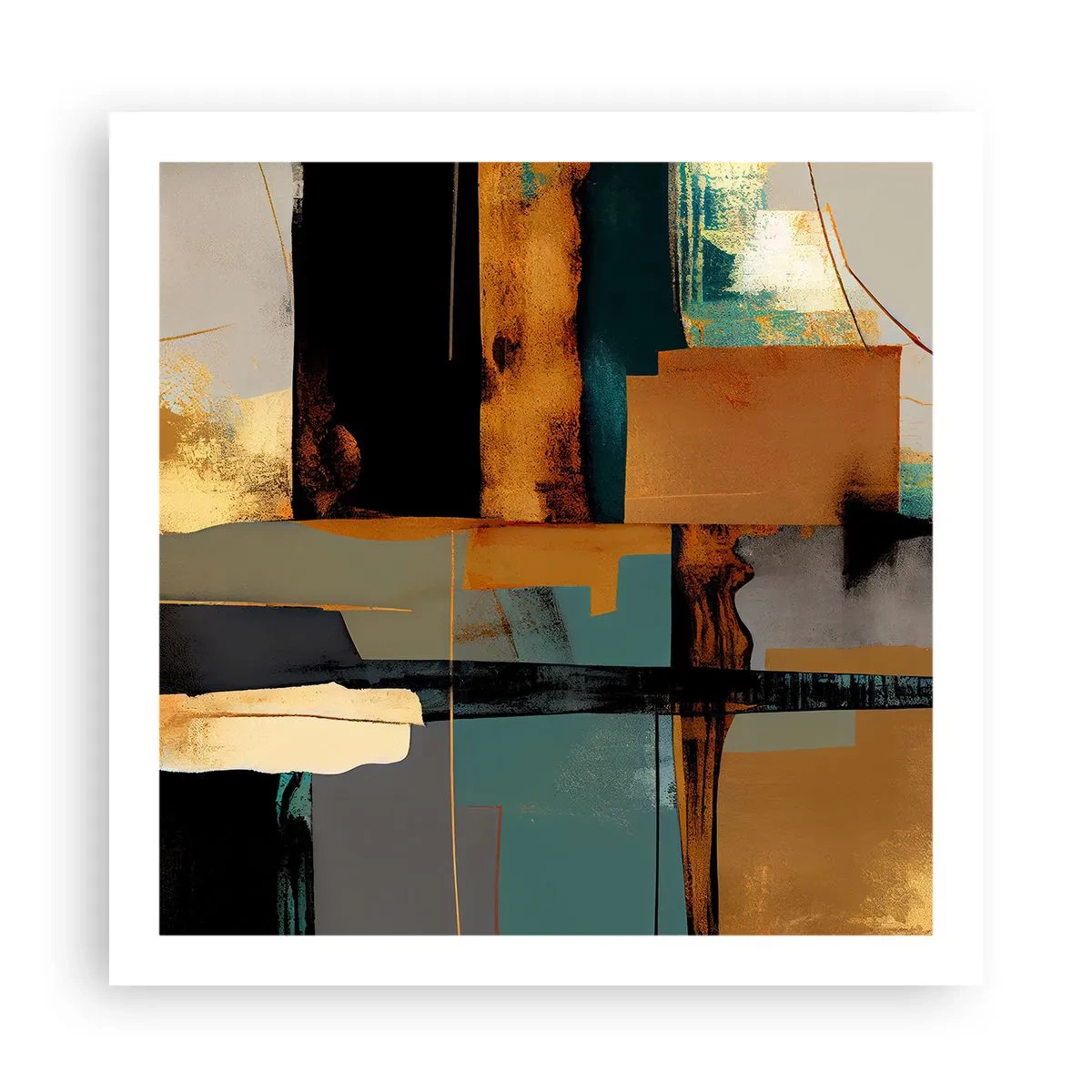 Poster - Abstractie – licht en schaduw - 60x60 cm