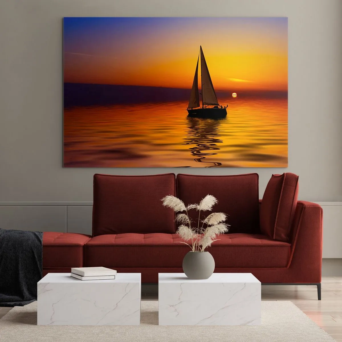 Schilderen op glas - Hoe stil is het hier in de schemering... - 100x70 cm