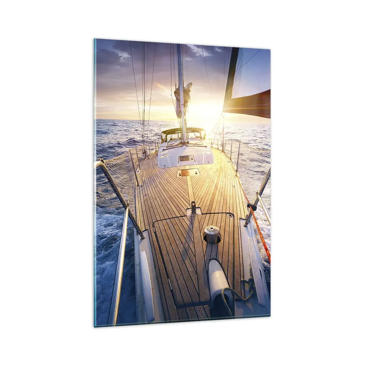 Schilderen op glas - Lopend op de golven - 80x120 cm