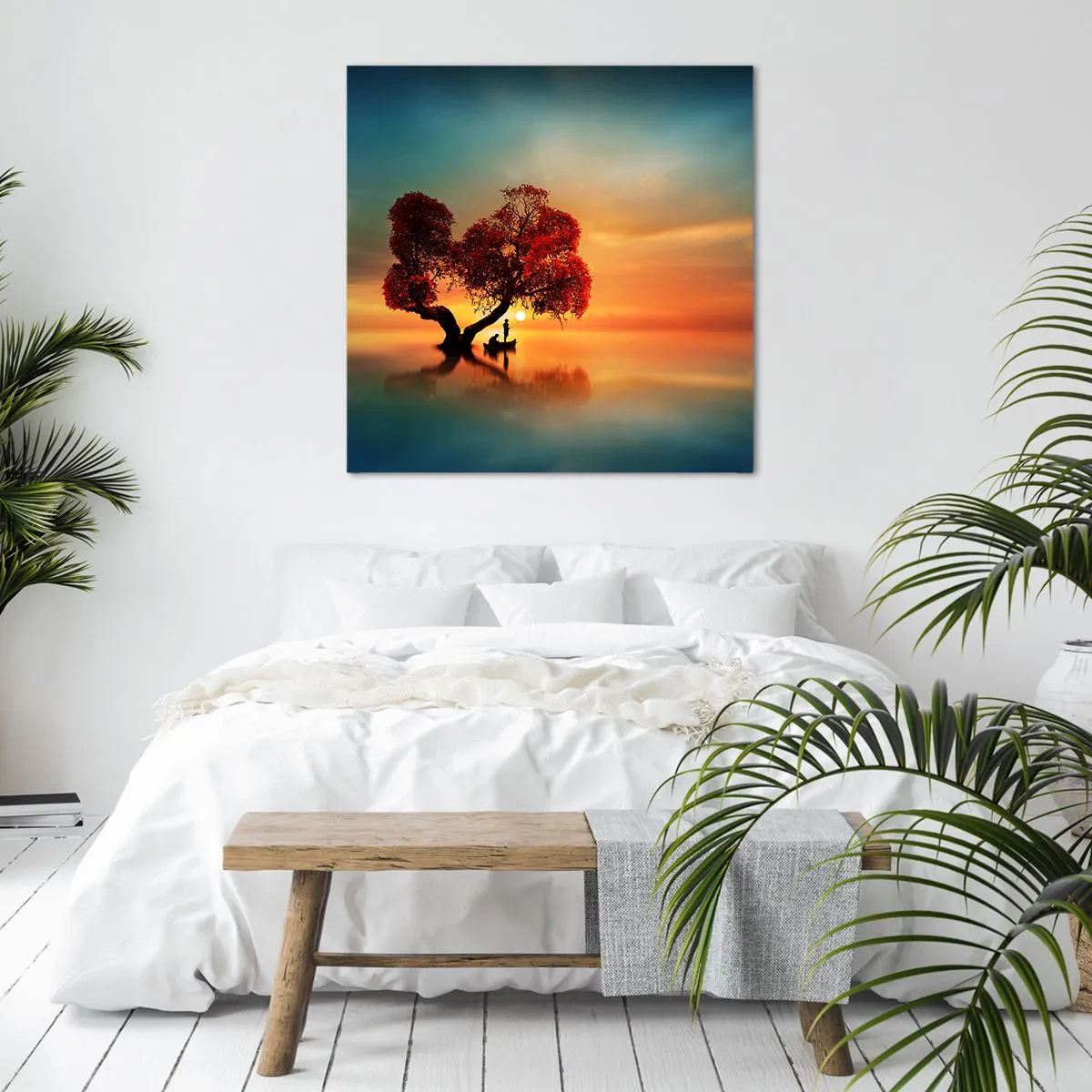 Schilderen op canvas - Afstanders en de stilte van de wereldlozen - 50x50 cm