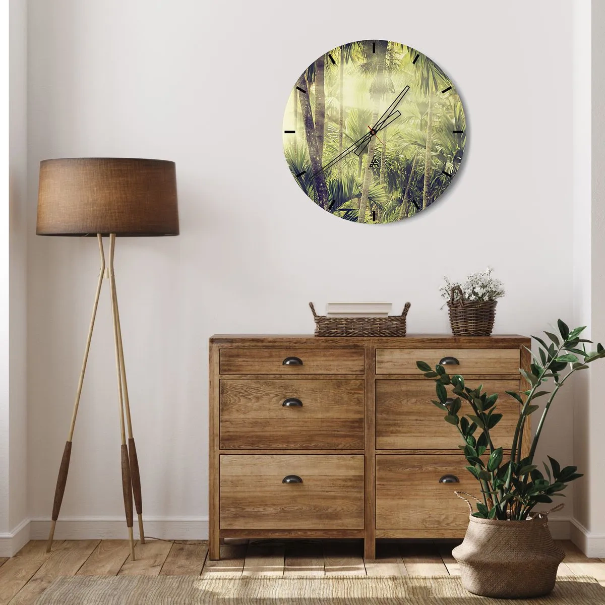 Wandklok - Klok - In groene hitte - 40x40 cm