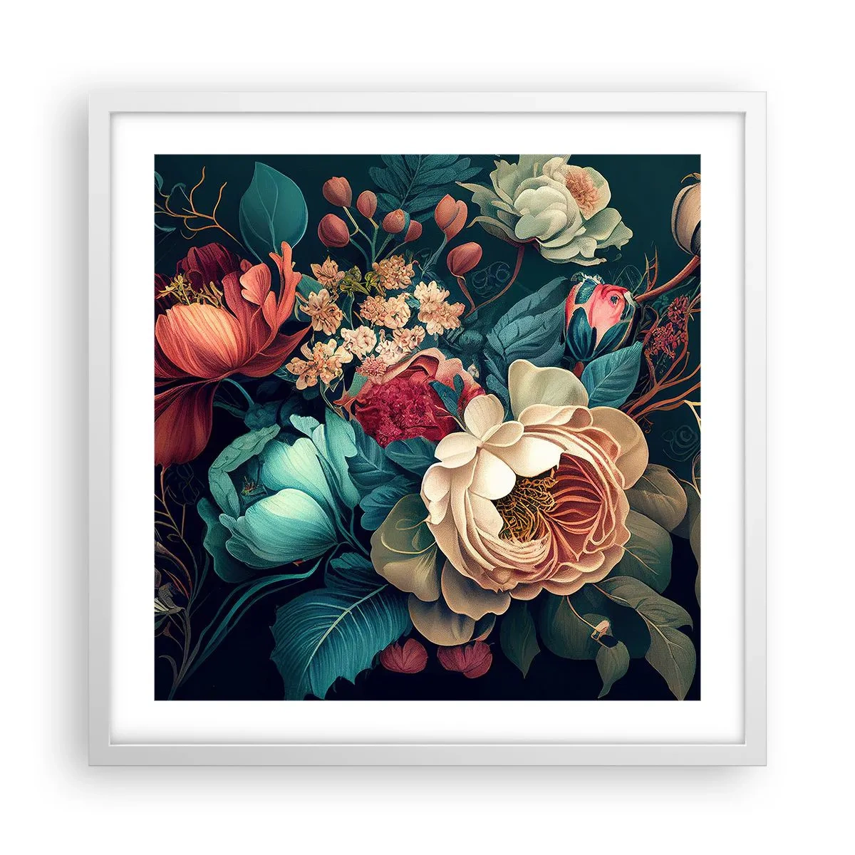 Poster in een witte lijst - 19e-eeuwse charme - 50x50 cm