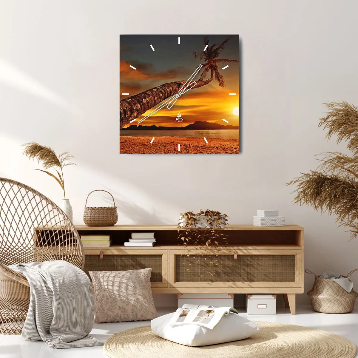 Wandklok - Klok - Exotische vakantie, Caribisch avontuur - 40x40 cm