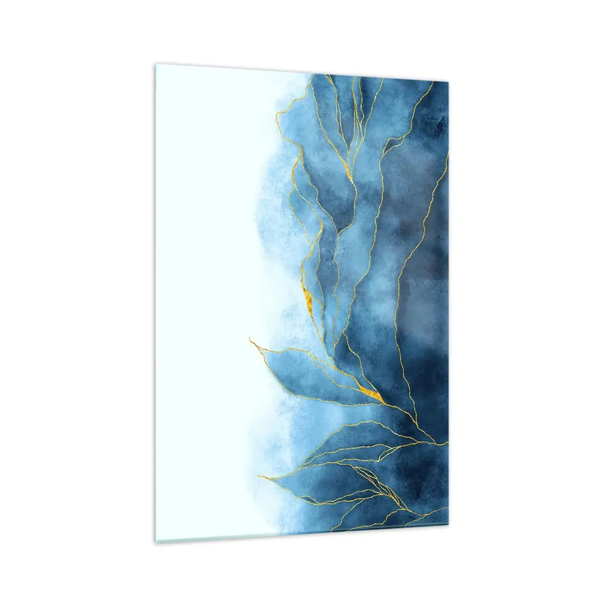 Schilderen op glas - Blauw in goud - 70x100 cm