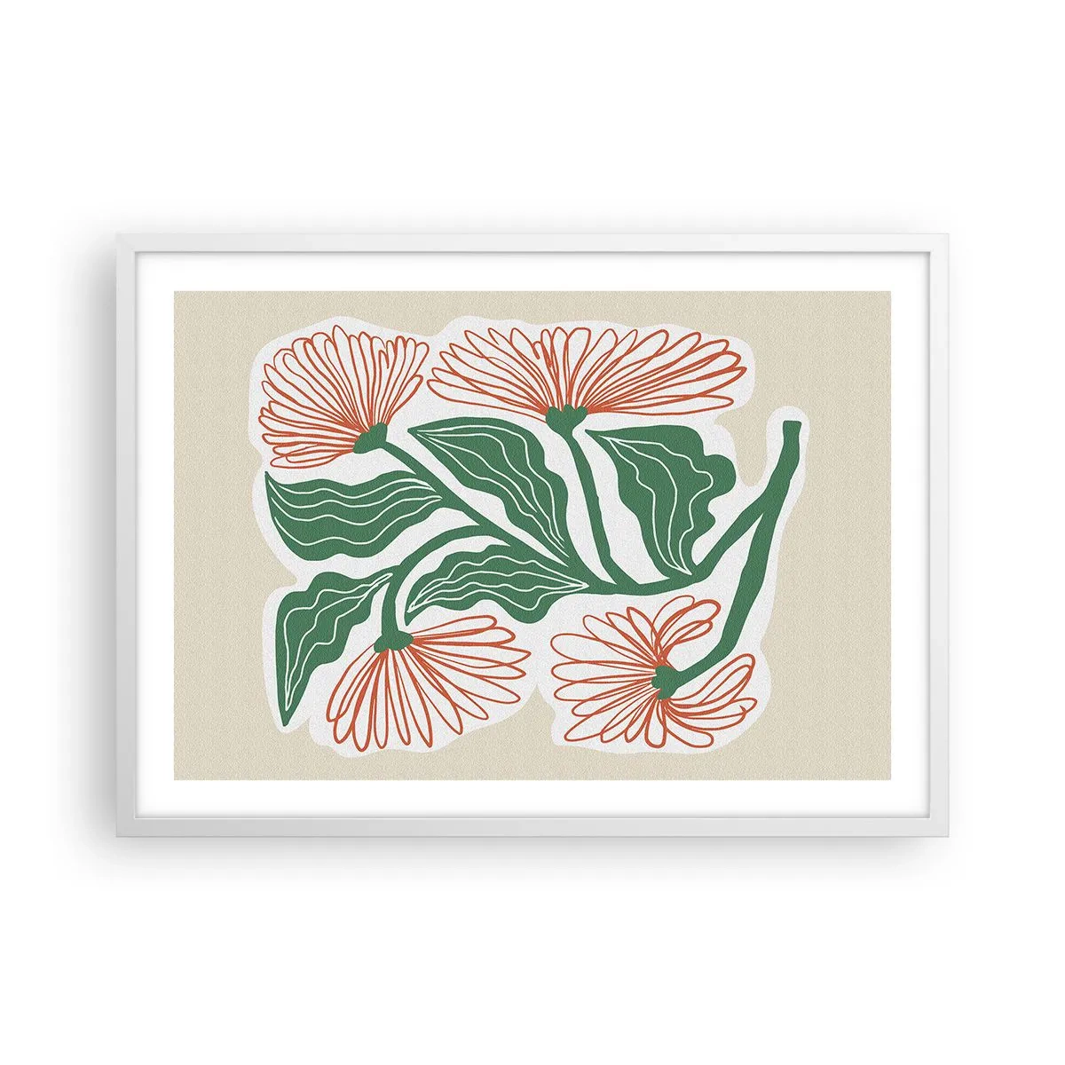 Poster in een witte lijst - Folk en modern - 70x50 cm