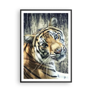 Poster in een zwarte lijst - Portret in stromen van licht - 70x100 cm