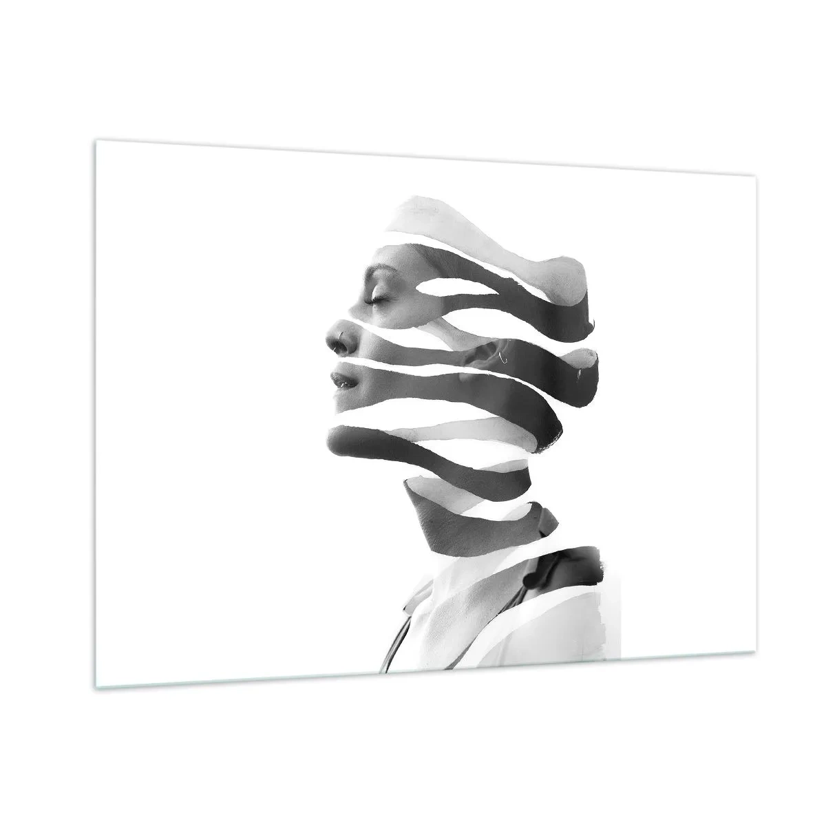 Schilderen op glas - Surrealistisch portret - 100x70 cm