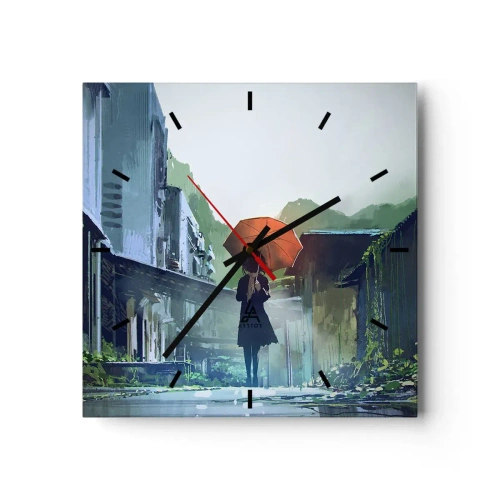 Wandklok - Klok - Verkwikkende regen - 30x30 cm