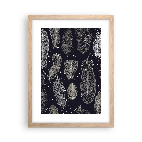 Een poster in een licht eiken lijst - Gevederde kant - 30x40 cm