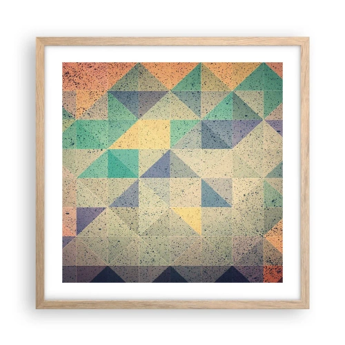 Een poster in een licht eiken lijst - Republiek van driehoeken - 50x50 cm