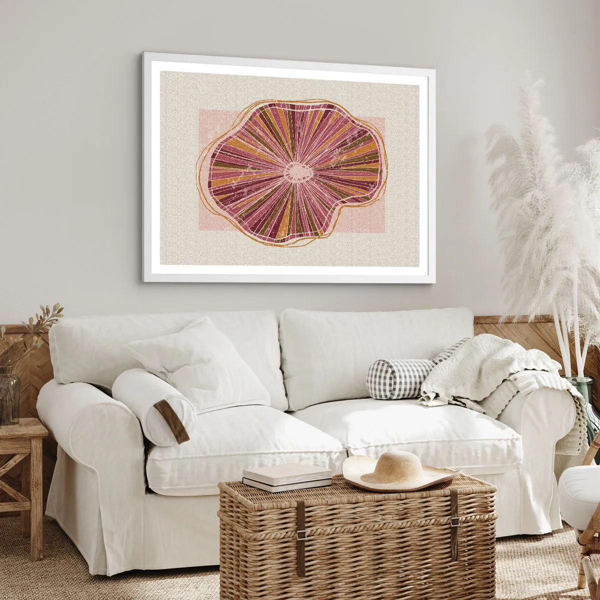 Poster in een witte lijst - Stralende abstractie - 70x50 cm