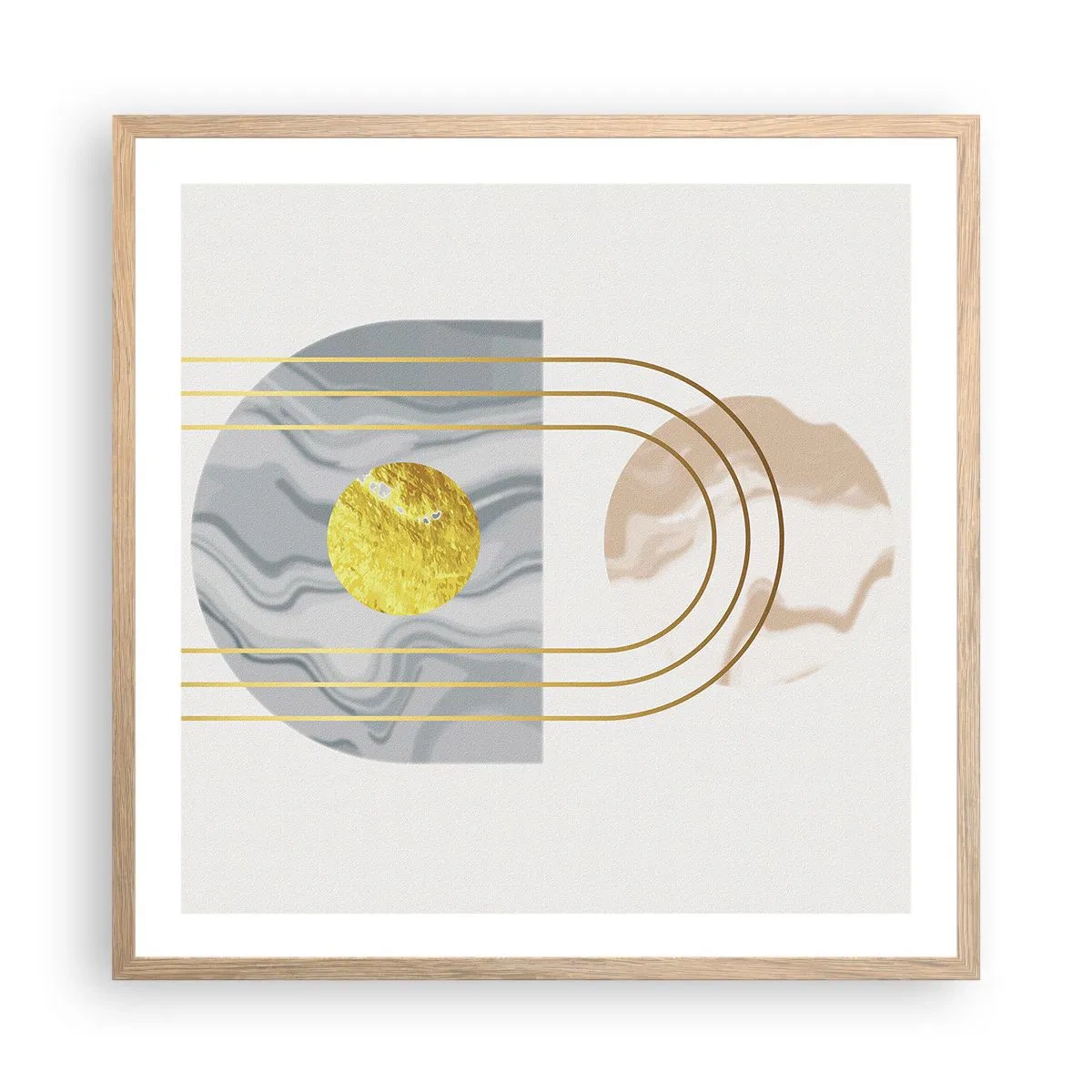 Een poster in een licht eiken lijst - Helderheid en schittering - 60x60 cm