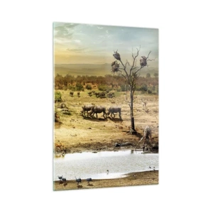 Schilderen op glas - "Er stroomde een rivier uit Eden …" - 50x70 cm