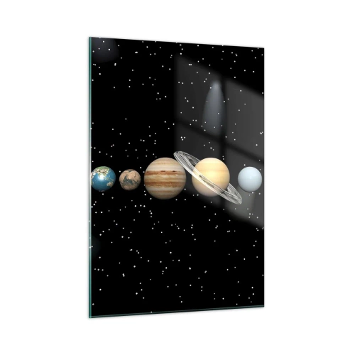 Schilderen op glas - En de planeten razen, razen...  - 50x70 cm