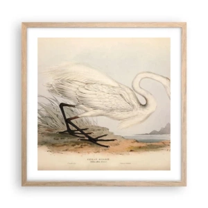 Een poster in een licht eiken lijst - Dame op de biezen - 50x50 cm