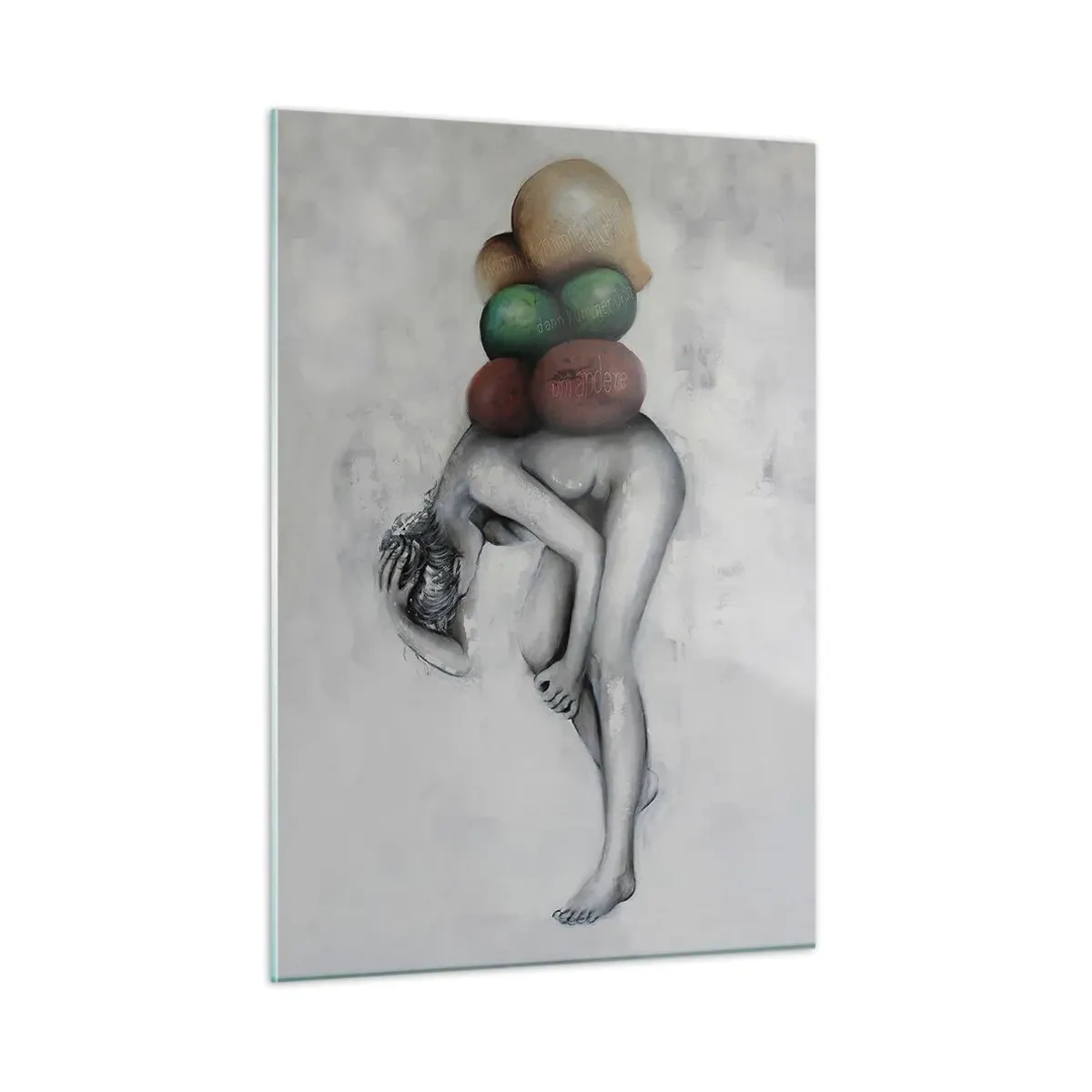 Schilderen op glas - De last van het leven - 50x70 cm