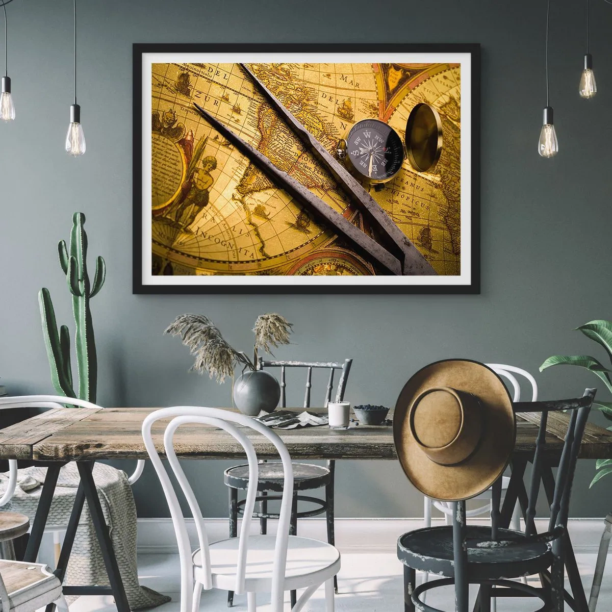 Poster in een zwarte lijst - Waar zijn deze schatten? - 70x50 cm