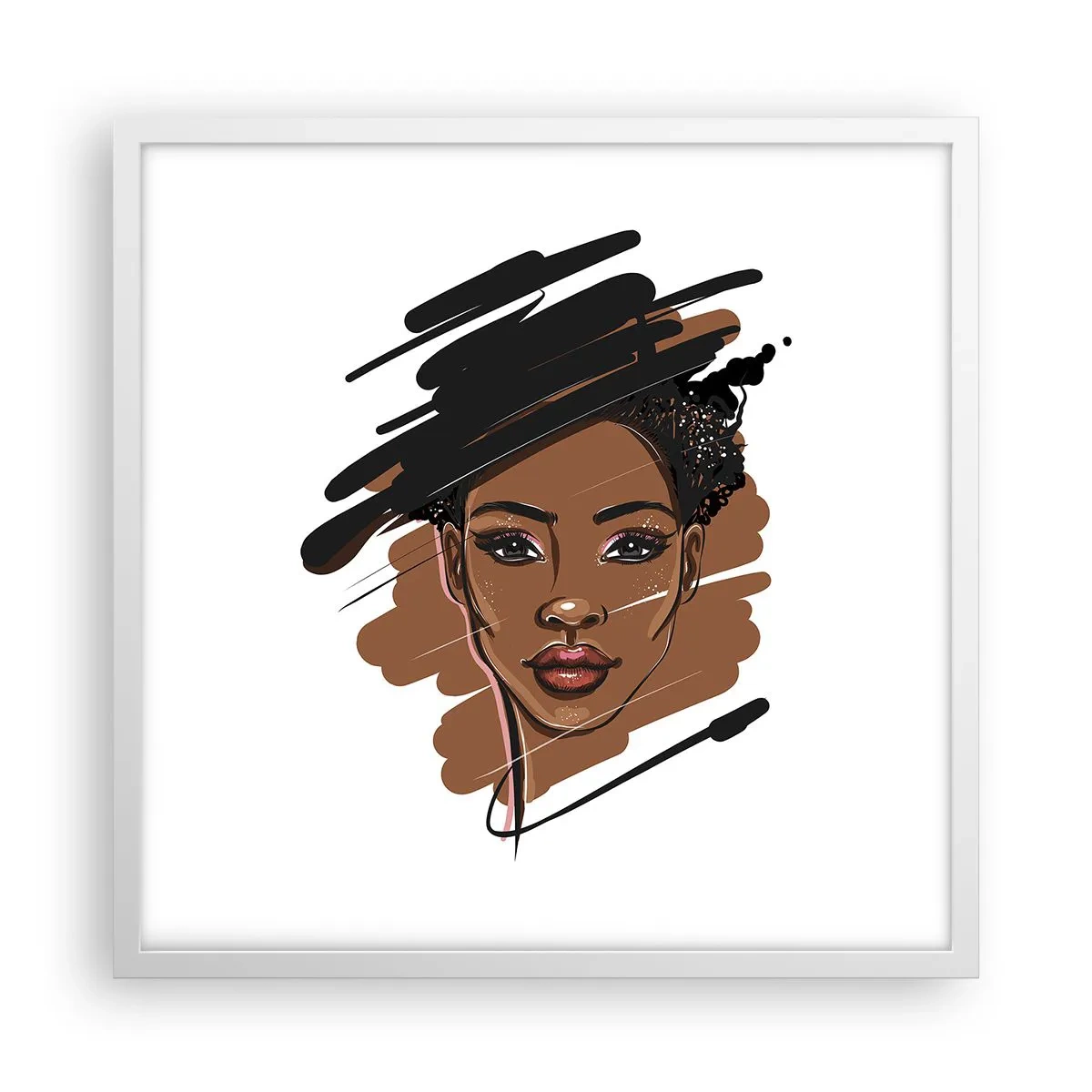 Poster in een witte lijst - Zoet als chocolade - 50x50 cm