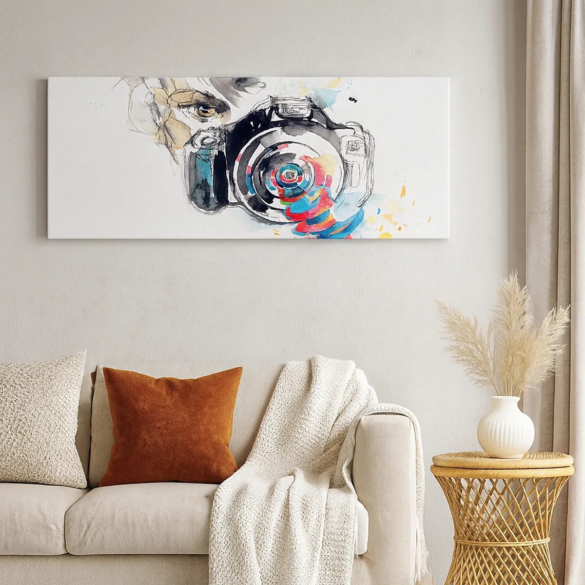 Schilderen op canvas - In het oog van de lens - 30x30 cm