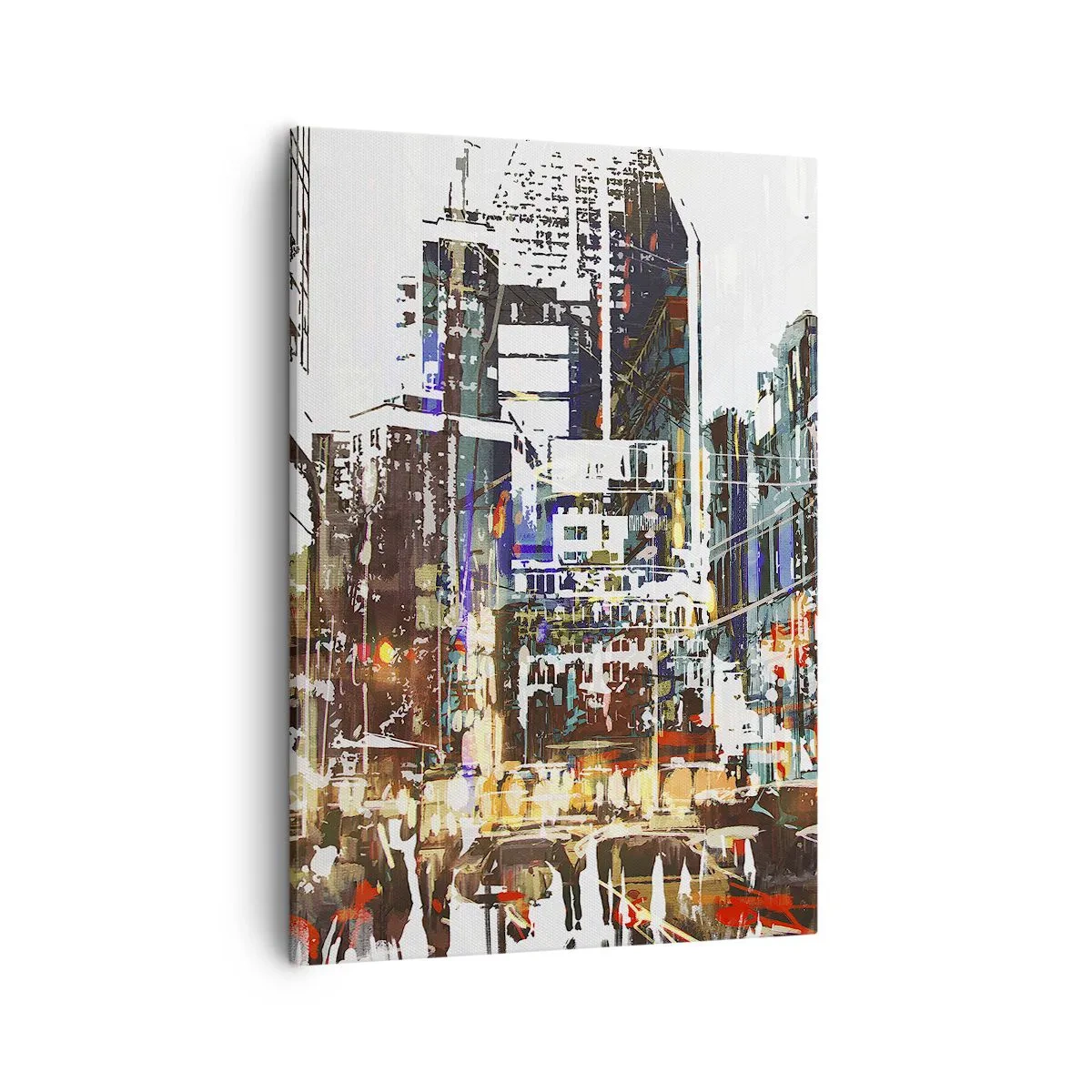Schilderen op canvas - Een glinsterende stad - 50x70 cm