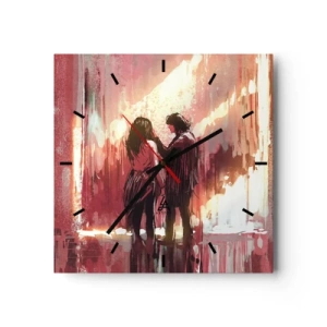 Wandklok - Klok - Het eeuwige schouwspel van de liefde - 30x30 cm