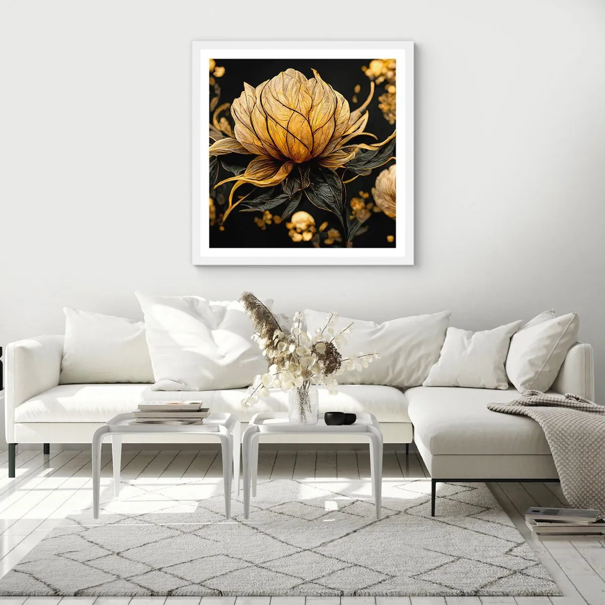 Poster in een witte lijst - Subtiele kwetsbaarheid - 50x50 cm