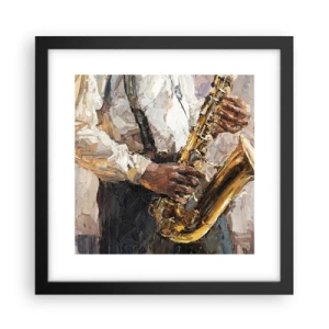 Poster in een zwarte lijst - Tijd om te solo te spelen - 30x30 cm